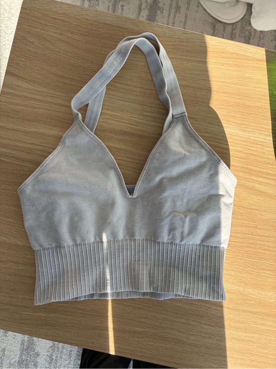 FP Movement by Free People Tops - FP Movement by Free People Light Gray Ribbed Hem V-Neck Bralette Tank